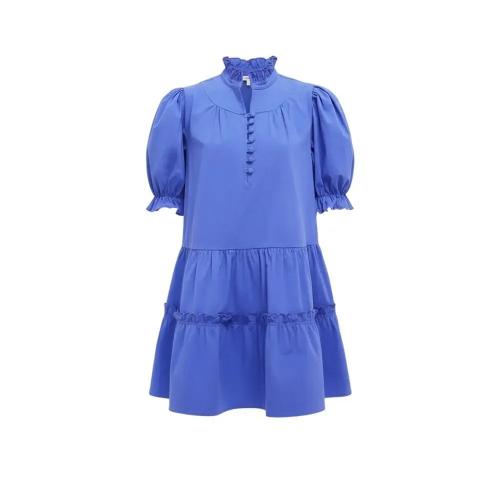 POMANDER PLACE Azure Blue Selena Mini Dress Size L NWT Retail $148 Tuckernuck - Picture 8 of 8